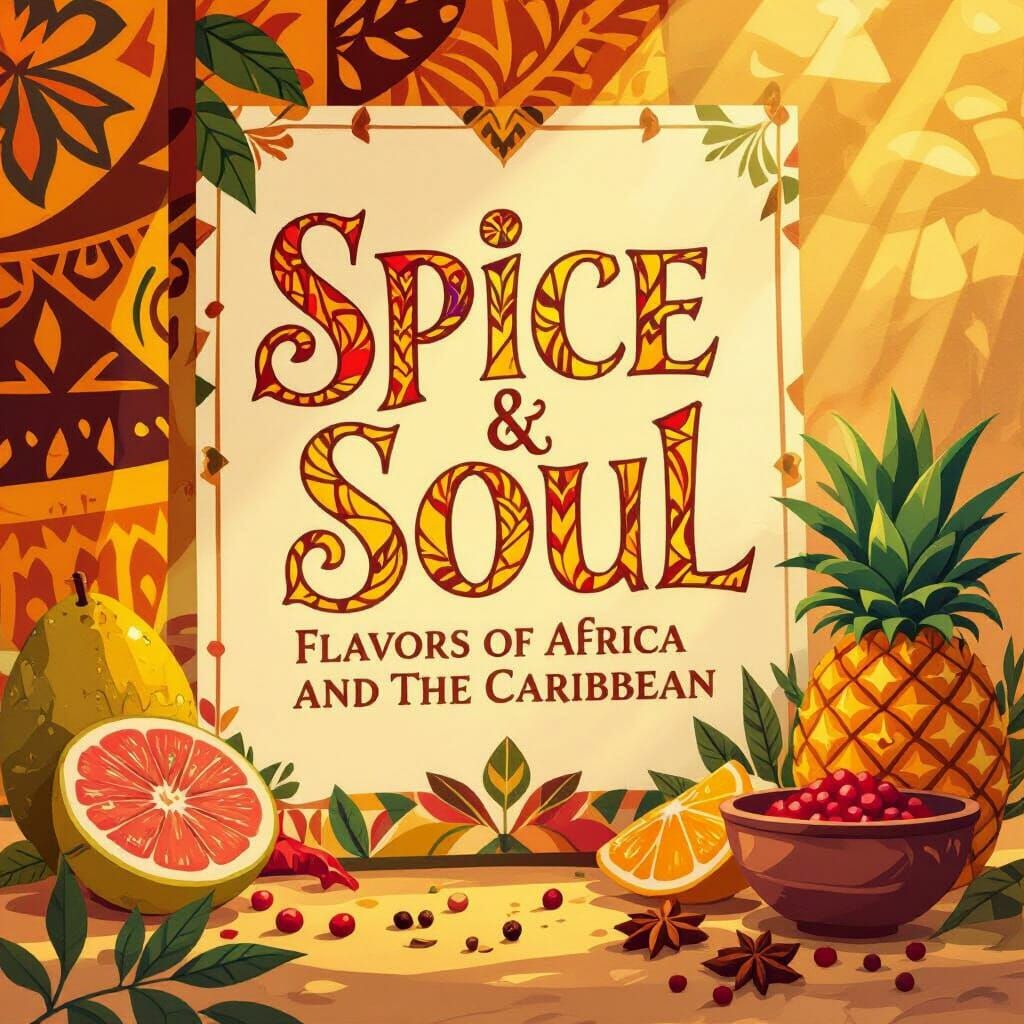 Spice & Soul: African Caribbean Cookbook Cover Art