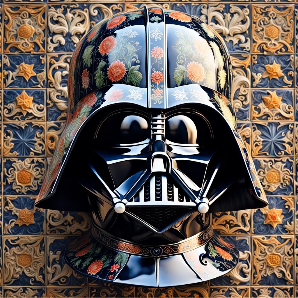 Darth Vader’ helmet made of traditional portuguese tile