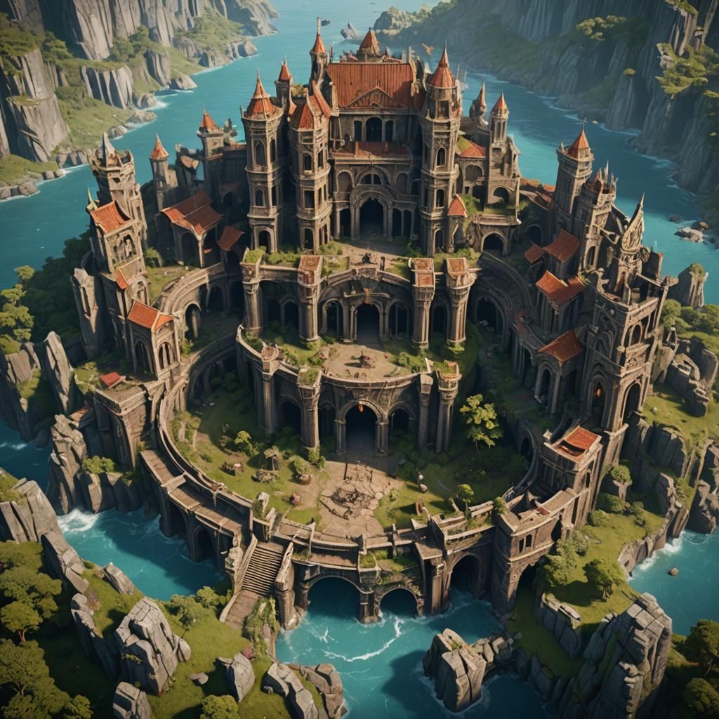 Island Battle Coliseum Fantasy Concept Art