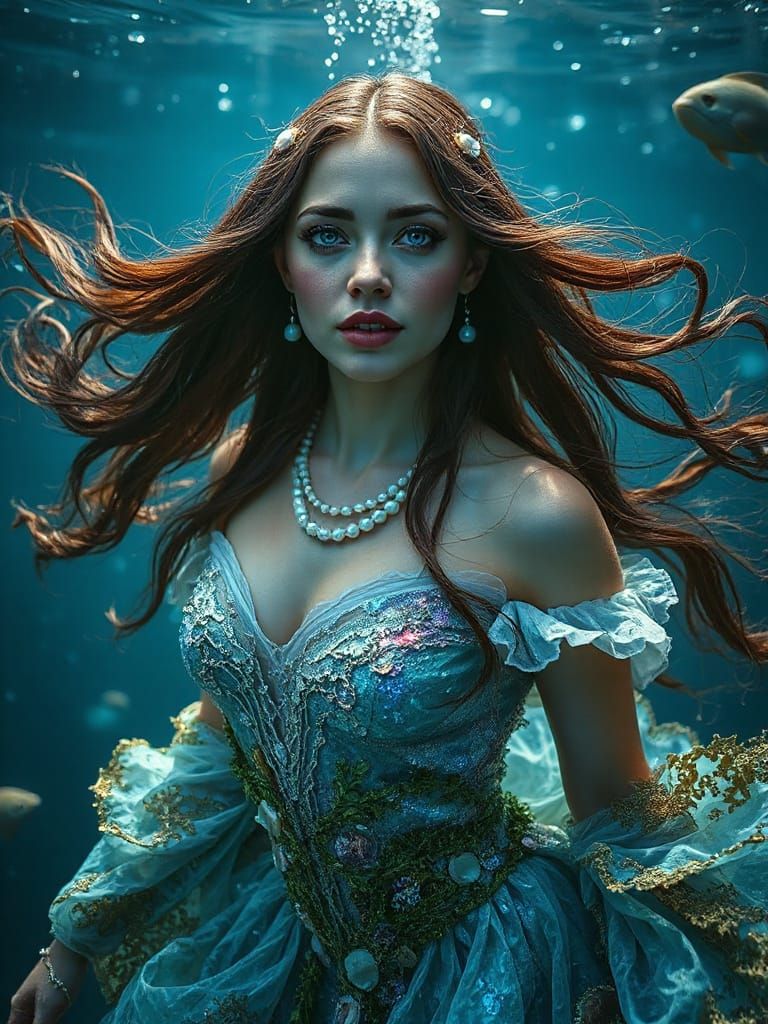 Ethereal Sea Goddess Rises from Ocean Depths