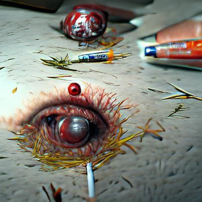 Eyeball Pierced with Needles: Hyperrealistic Horror