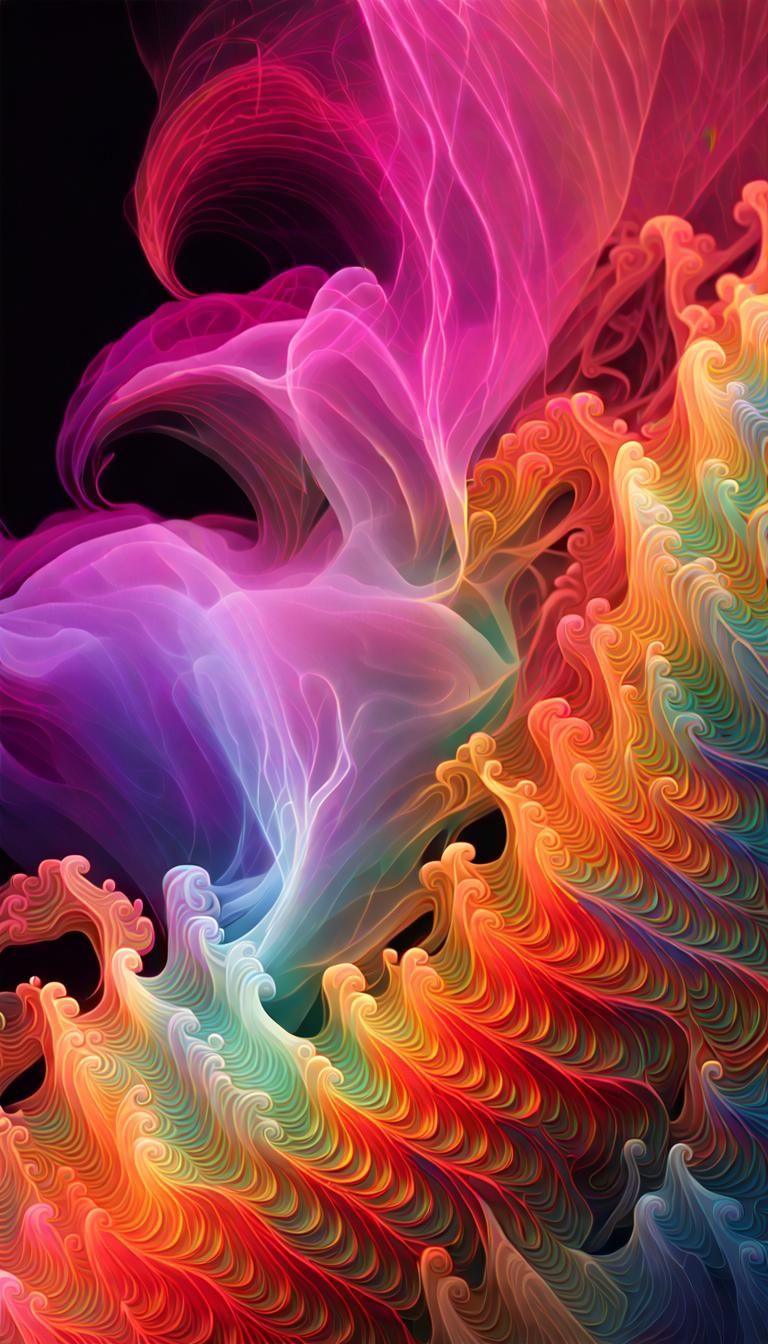 Iridescent Smoke Fractals in Volumetric Lighting