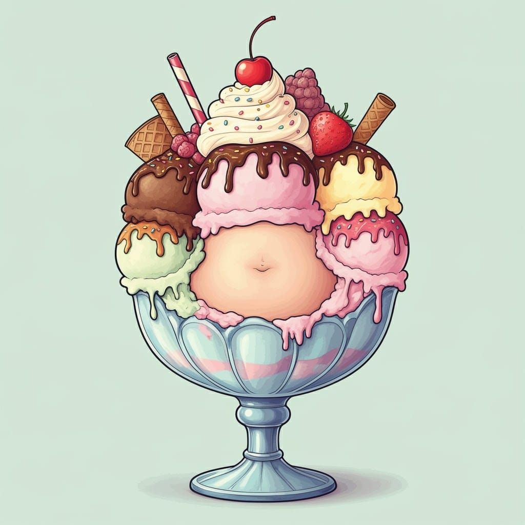 Surreal Belly Button Sundae in Aranzi Aronzo Style
