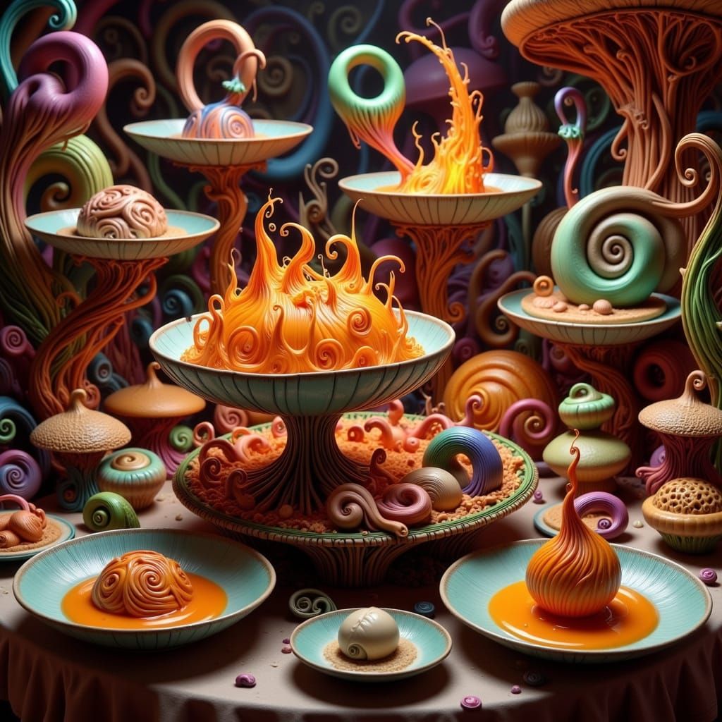 Whimsical Fantasy Banquet with Enchanted Foods