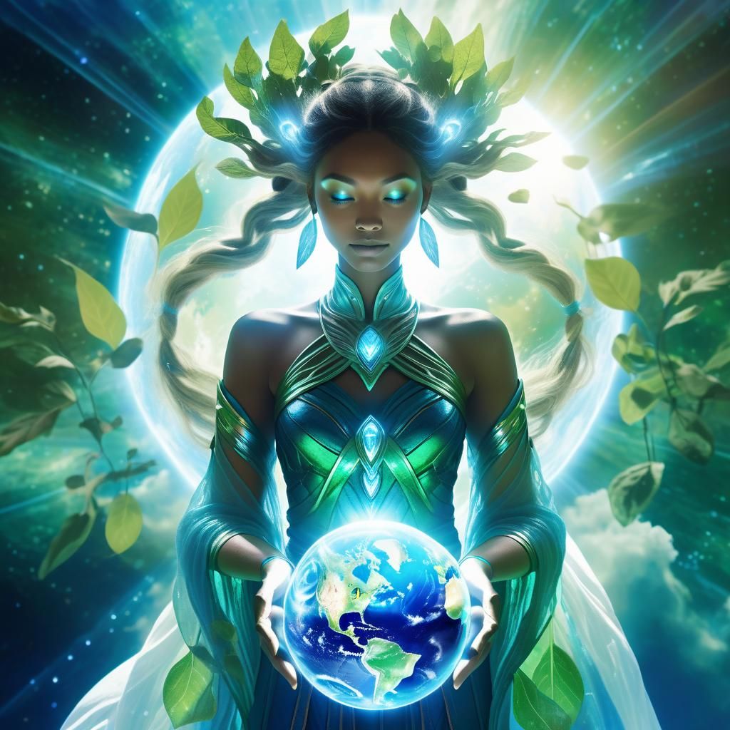 Gaia protecting the Earth