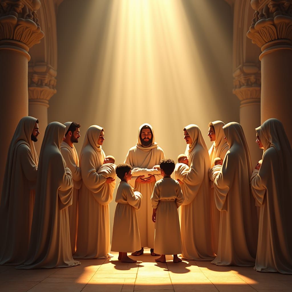 Presentation of Jesus: Ornate Temple Fantasy Art
