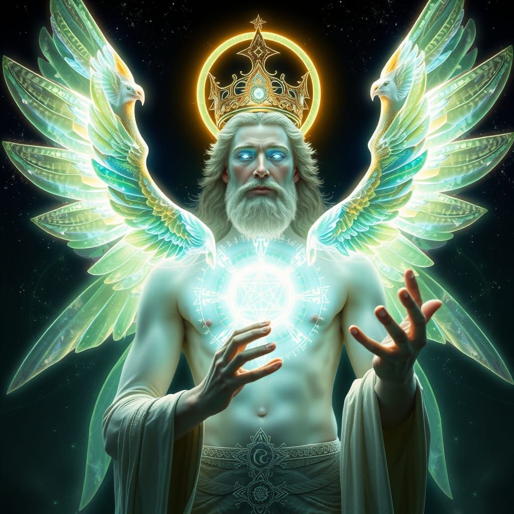 Cosmic Angel of Divine Light: Majestic Being with Multifacet...