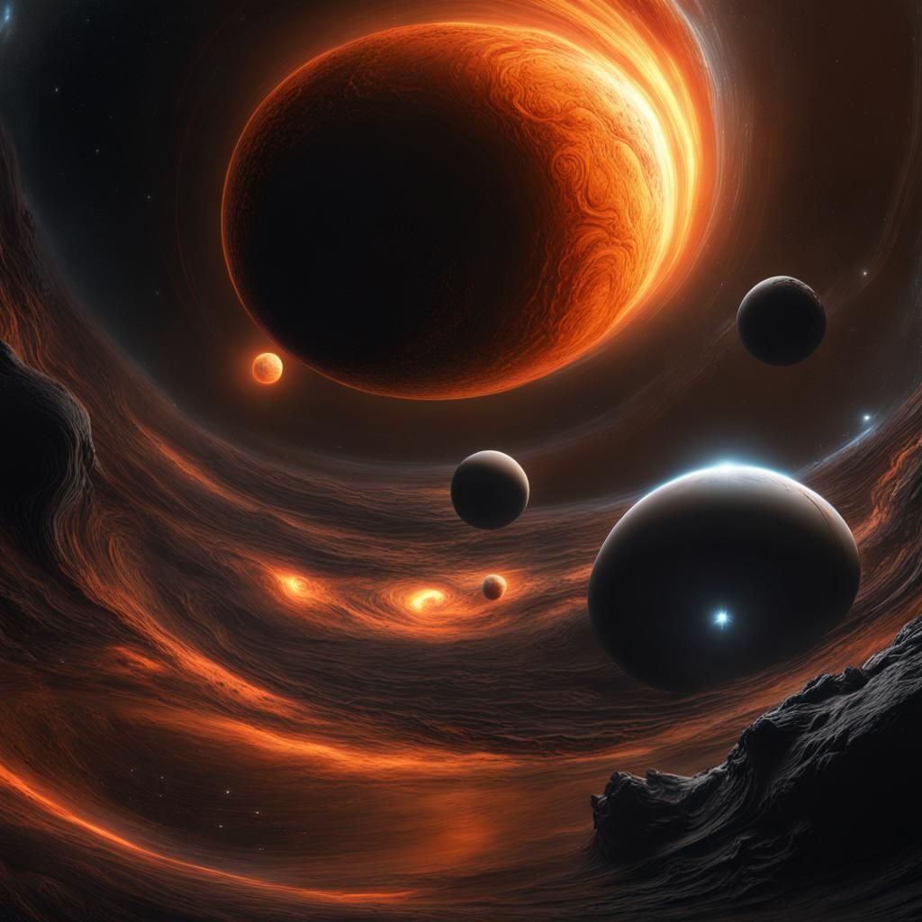 Spectacular Twin Black Holes Devouring Barren Planets
