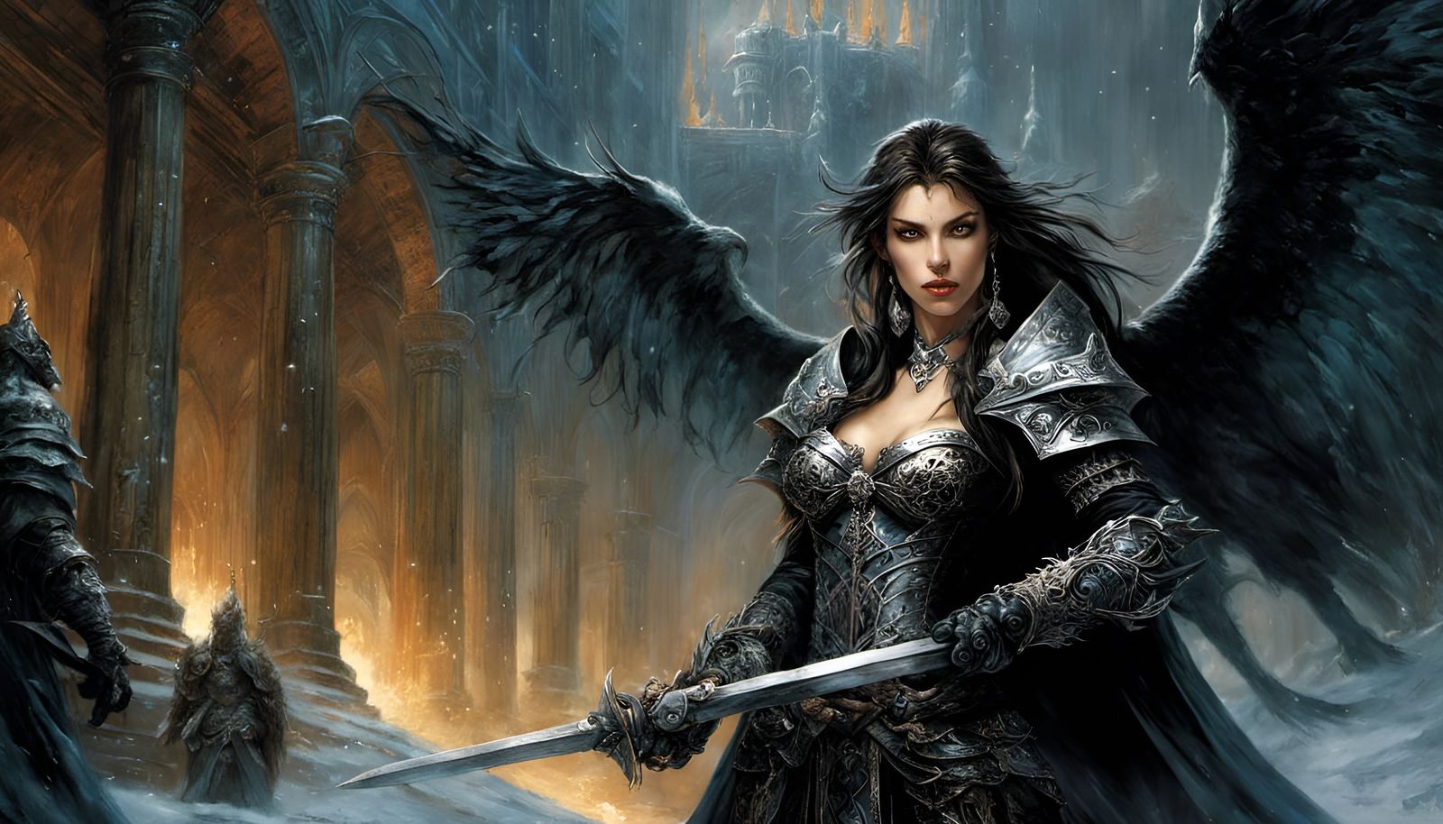 Sorceress Battles Lich King in Dark Temple