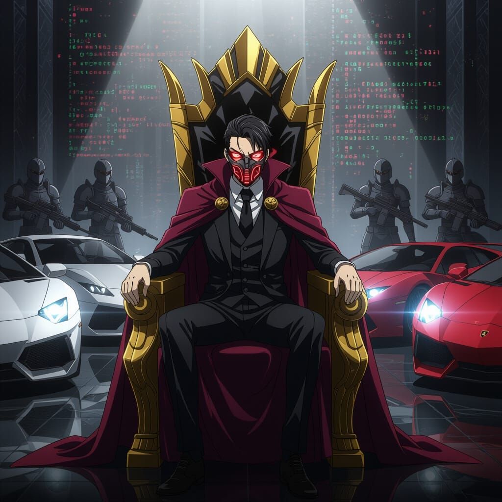 Gangster Royal Commander in Cinematic Anime Style
