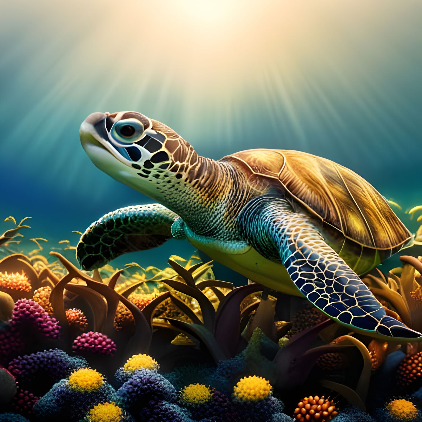 Underwater Sea Turtle