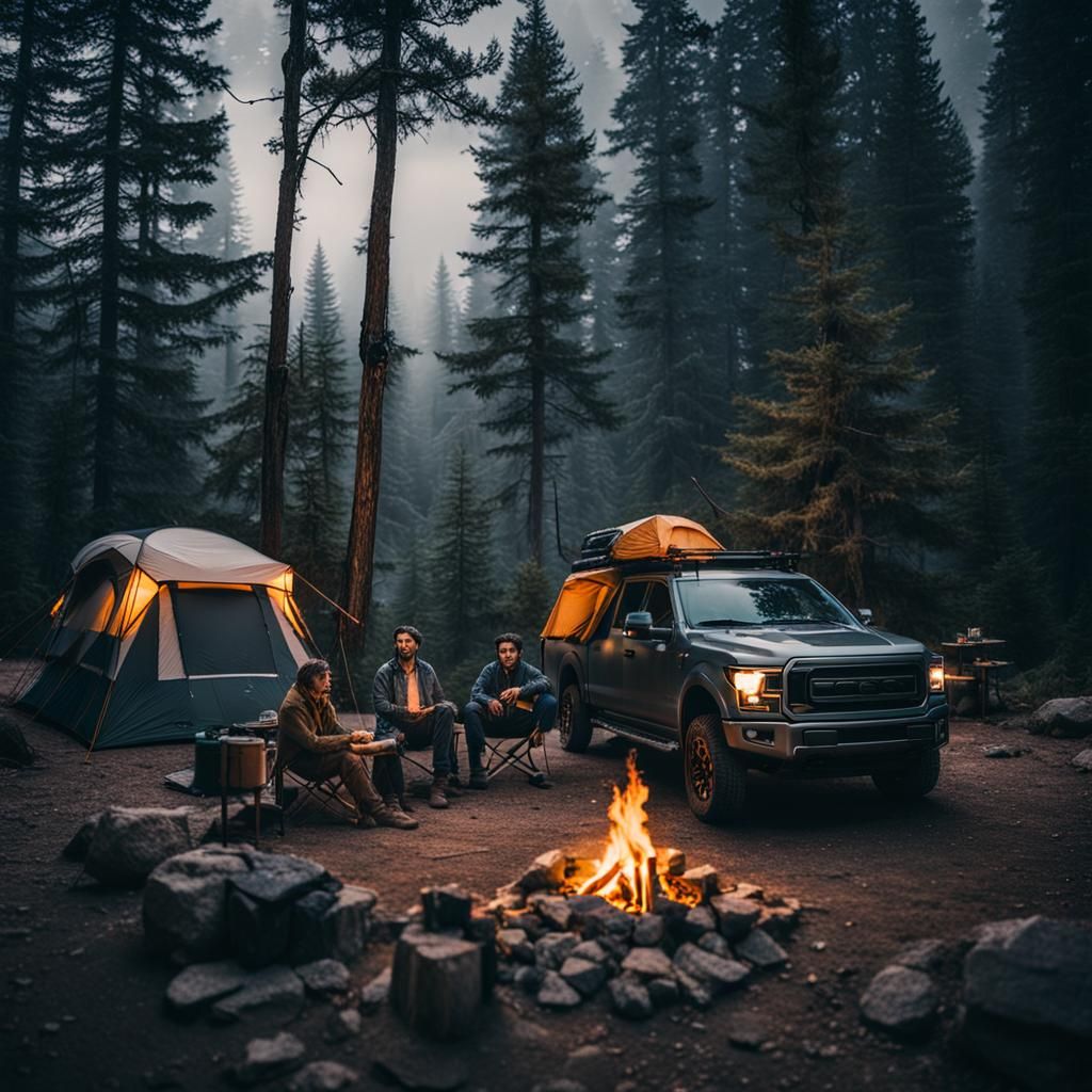 Perfect Campsite: A Cinematic Still