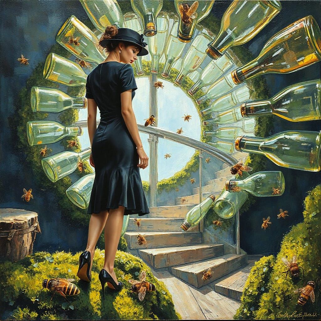 Fashionista and Infinite Glass Staircase, in Neo-Impressioni...