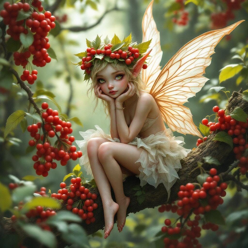 Enchanting Forest Fairy with Berry Crown