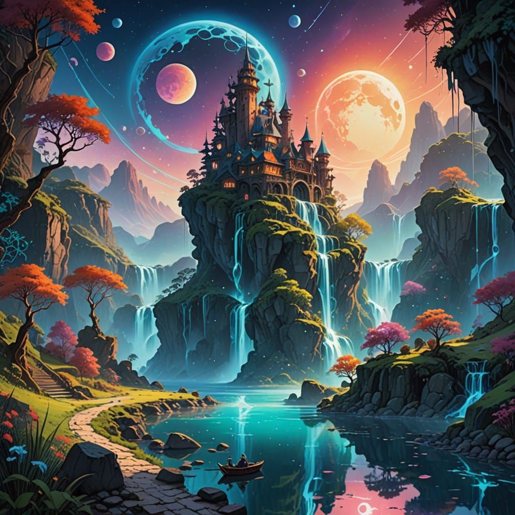 Ethereal Dreamscapes: Winding River to Celestial Realms