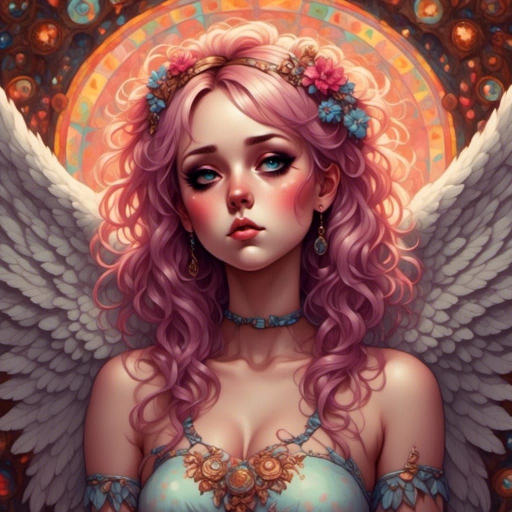 Angel with Kaleidoscope Wings