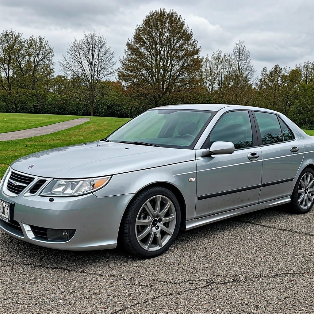 Saab 9-5 Aero with Wings in Futuristic Automotive Design