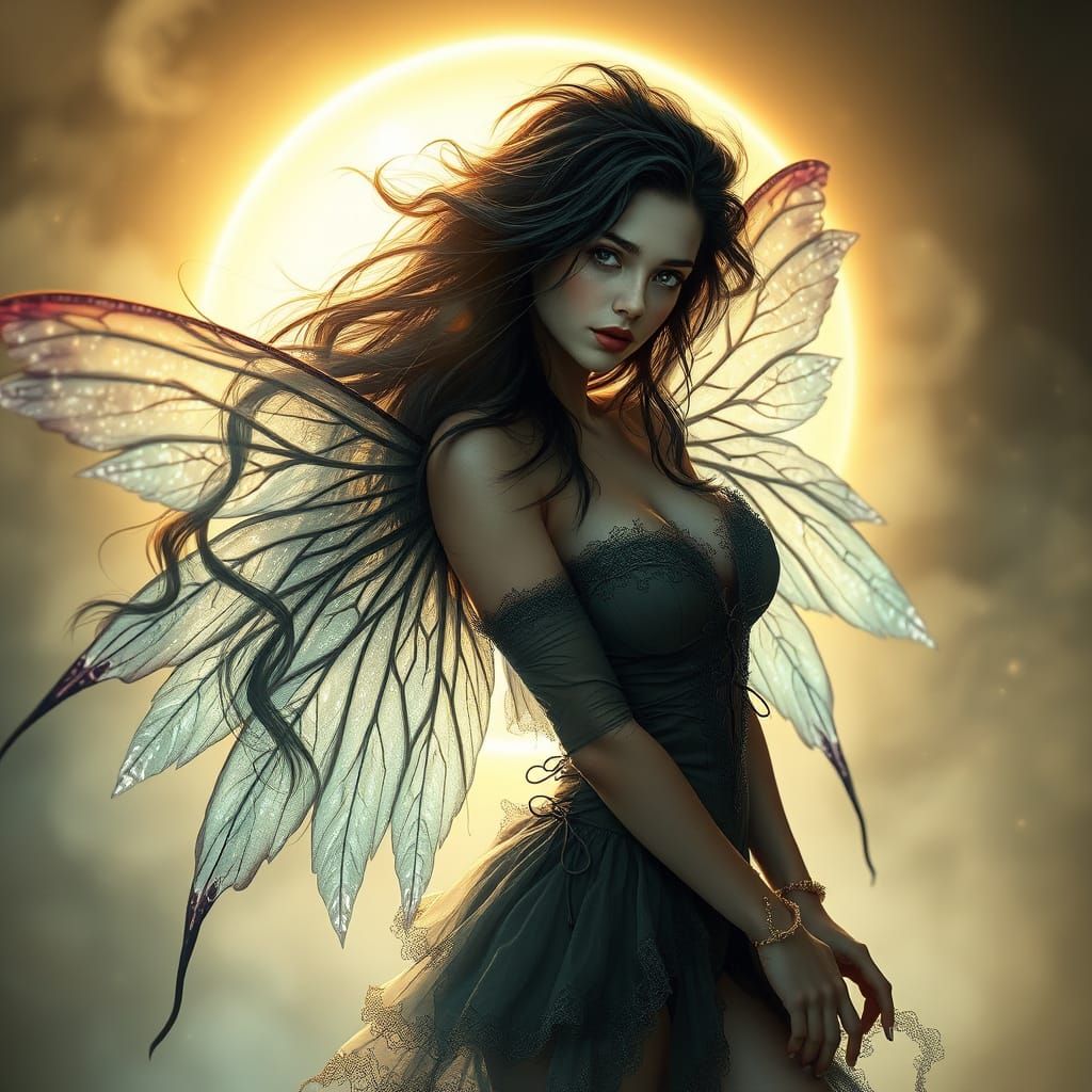 Gothic Fairy in Ethereal Glow