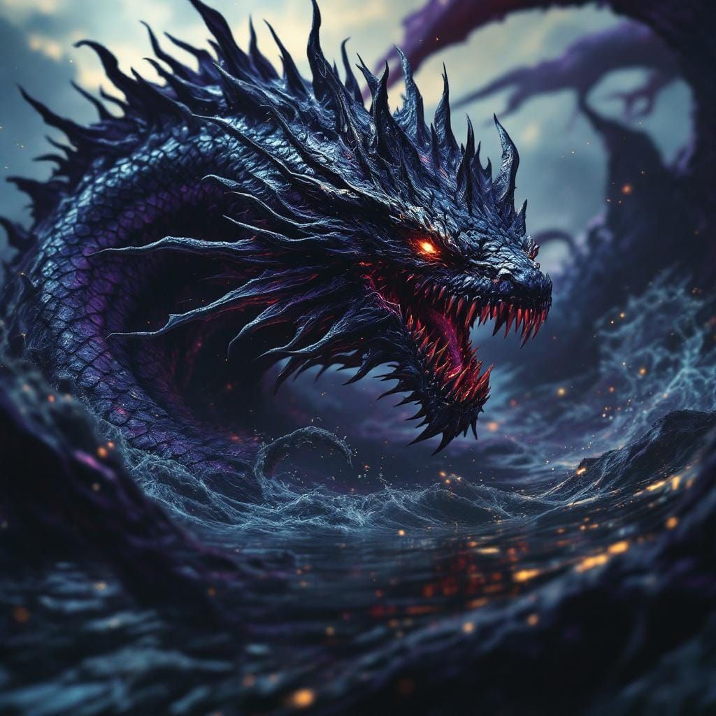 Leviathan Emerges from the Deep: Dark Fantasy Art