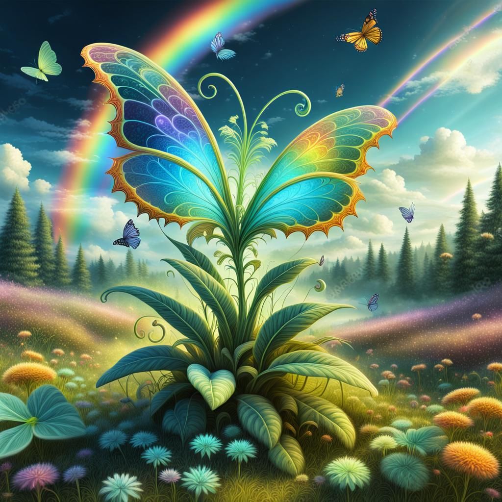 Bio-luminescent Alien Plants in a Fairy Meadow