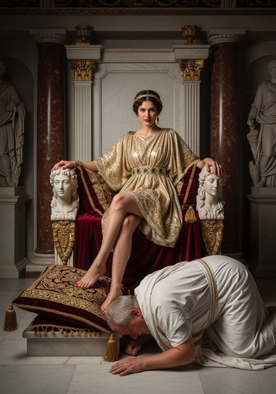 Empress Messalina Tramples Senator: Baroque-style Photograph...