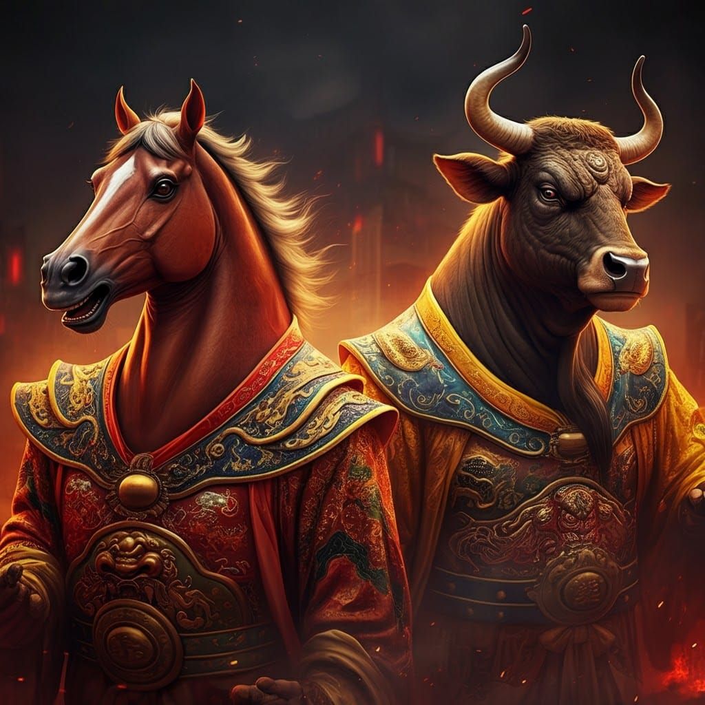 Horse-Face & Ox-Head, Demon Guardians of Chinese Hell