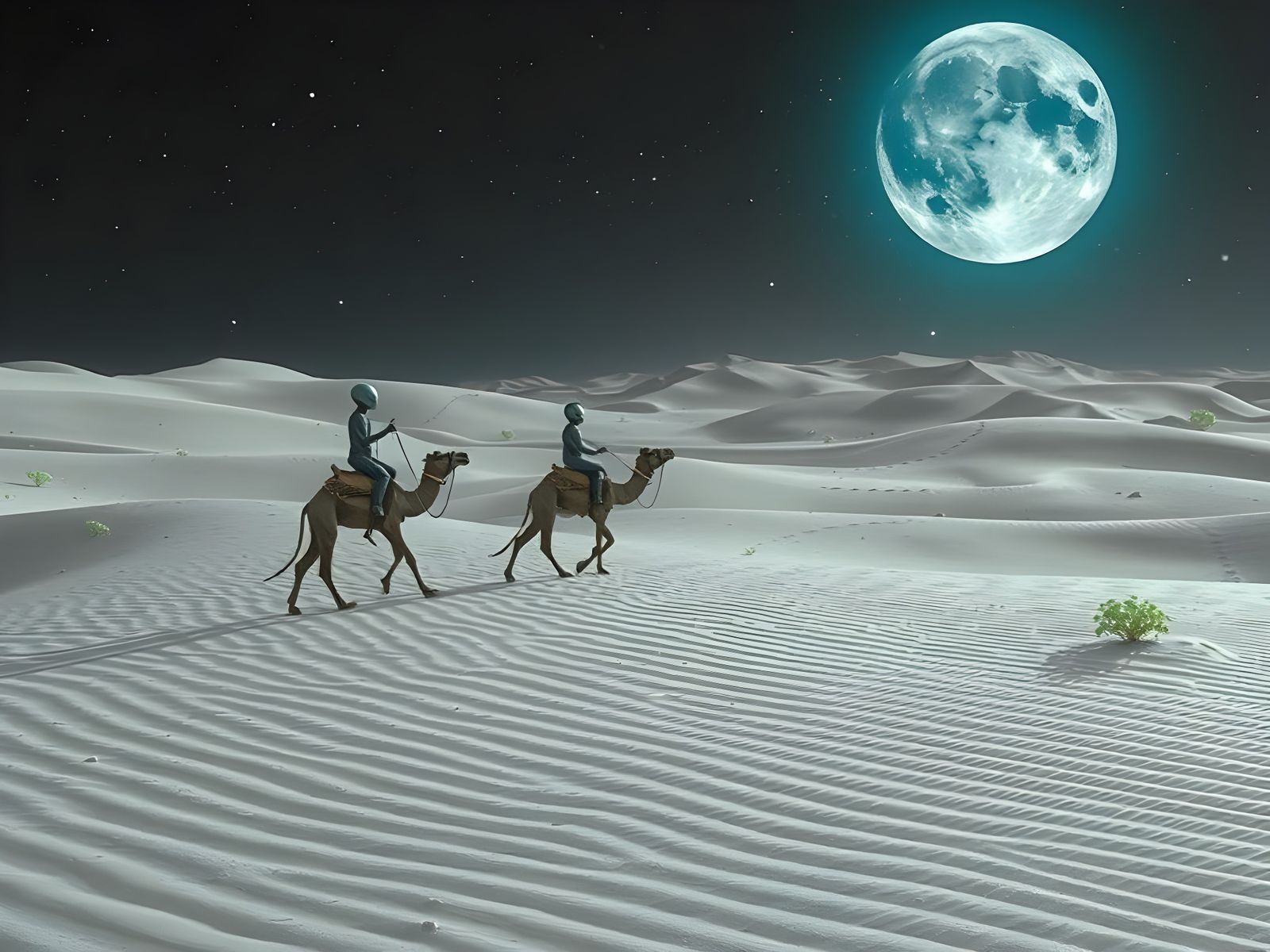 Tuareg Aliens Journey Across Silver Desert