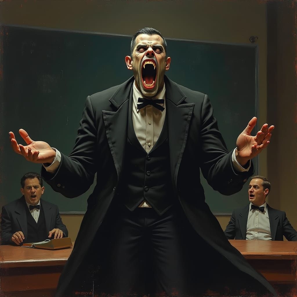 Vampire Teacher in Expressionist Portrait Style