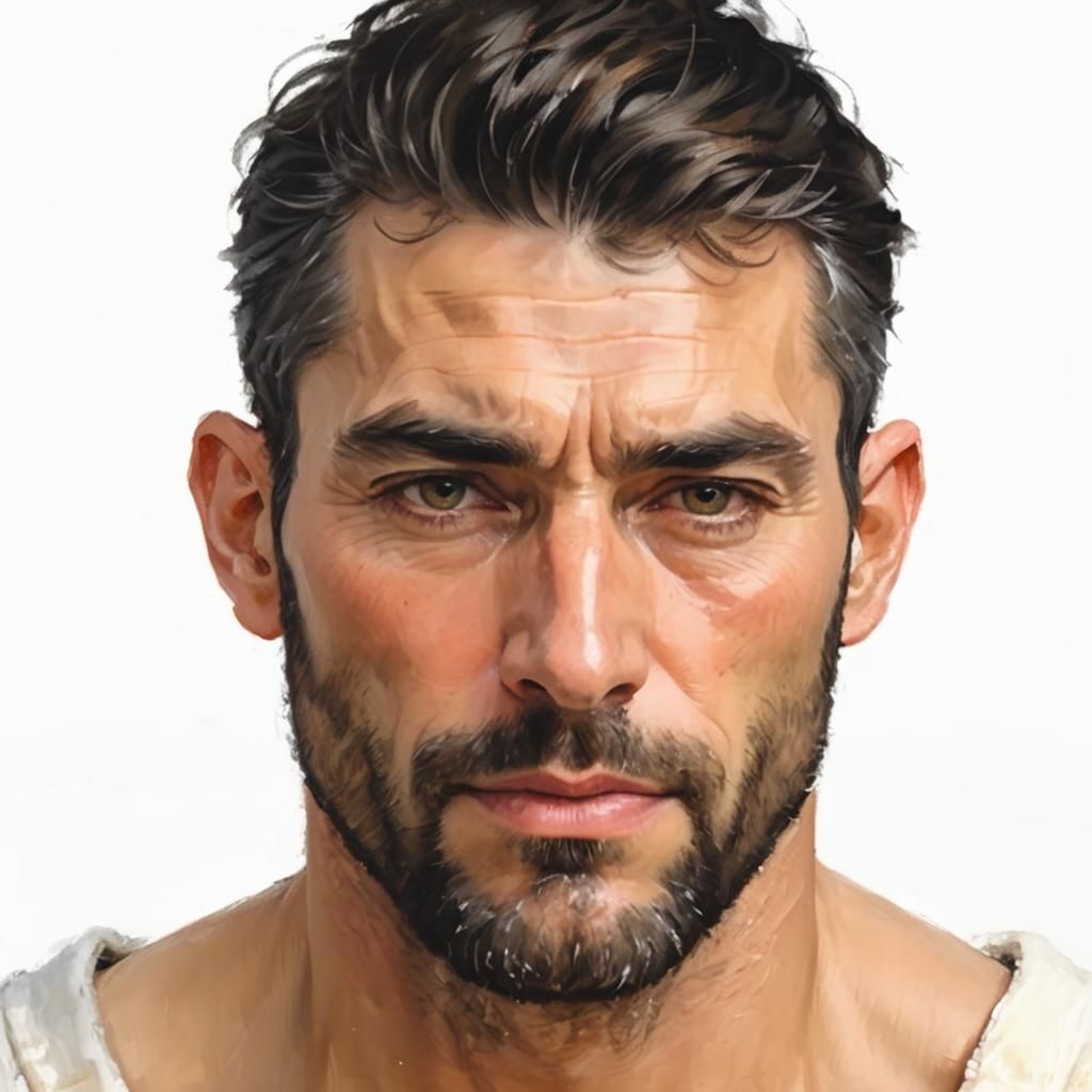 Elegant Man in Velvet Bathrobe: Impressionist Portrait