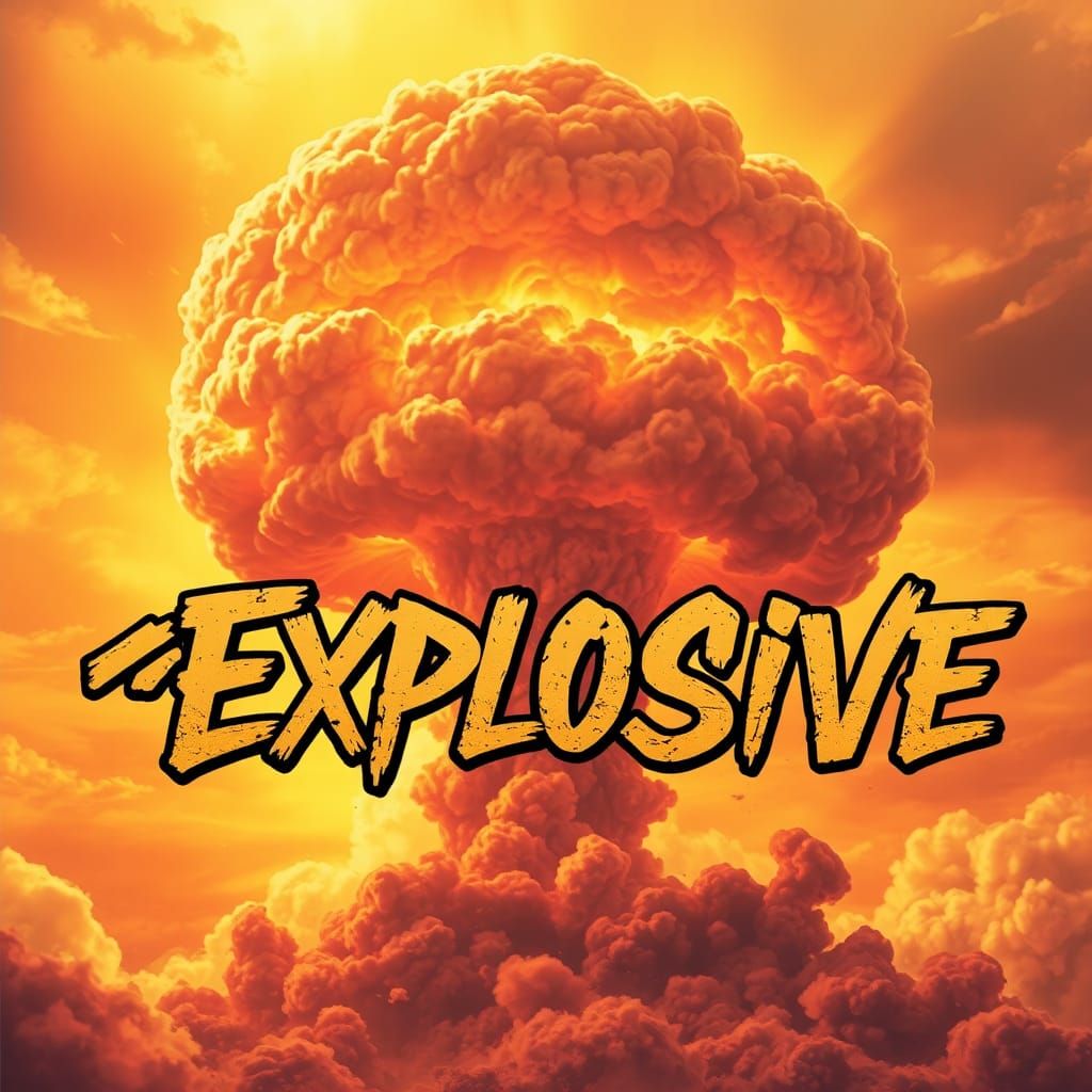 Explosive Graffiti Art with Mushroom Cloud