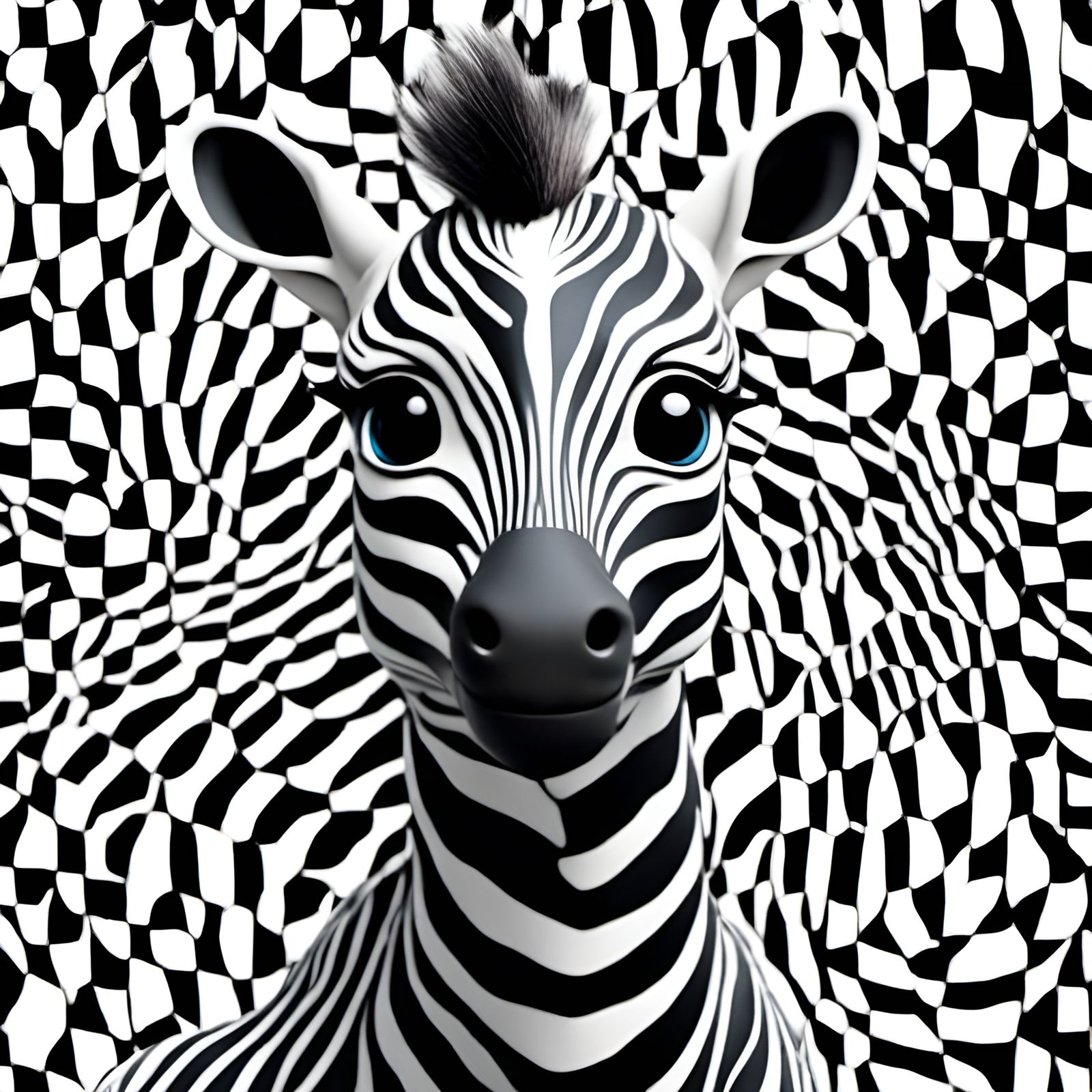 Zebra with Big Eyes in Smooth 3D Animation