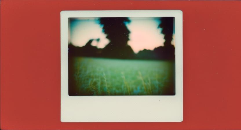 Night Field Polaroid Photo