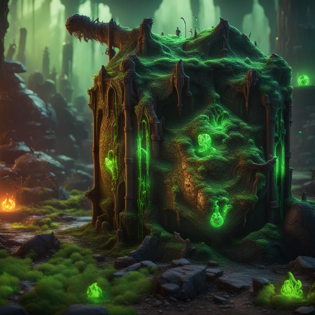 Gelatinous Cube with Trapped Weapons in Ooze