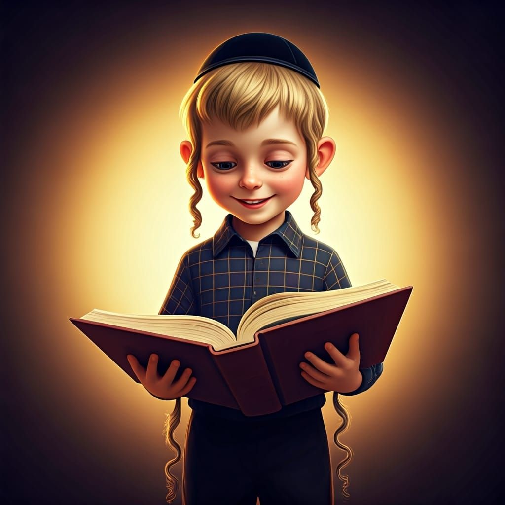 Hasidic Boy Studies: 3D Digital Art Inspired by Pixar
