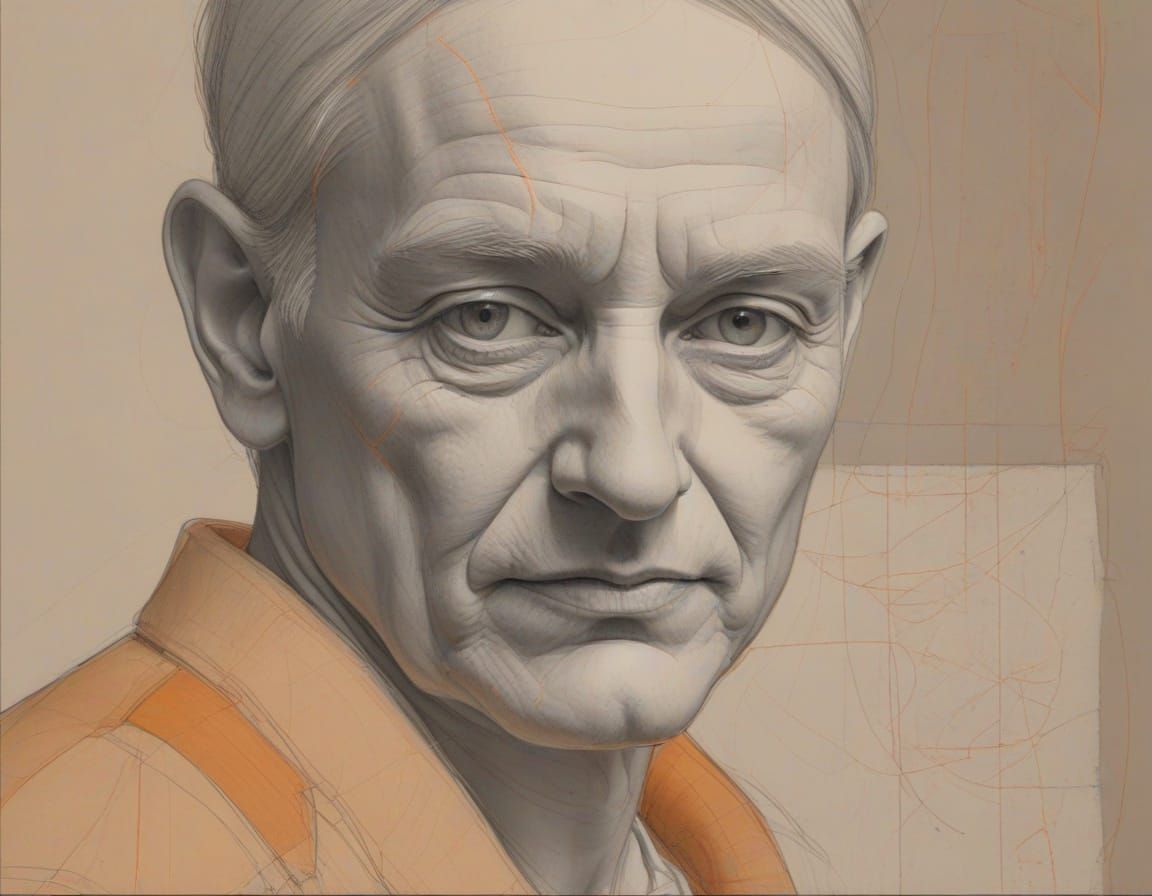 Abstract Urban Sketch with Glitch and Vibrant Highlights