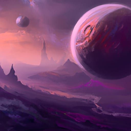 Epic Purple Alien Planet Digital Matte Painting