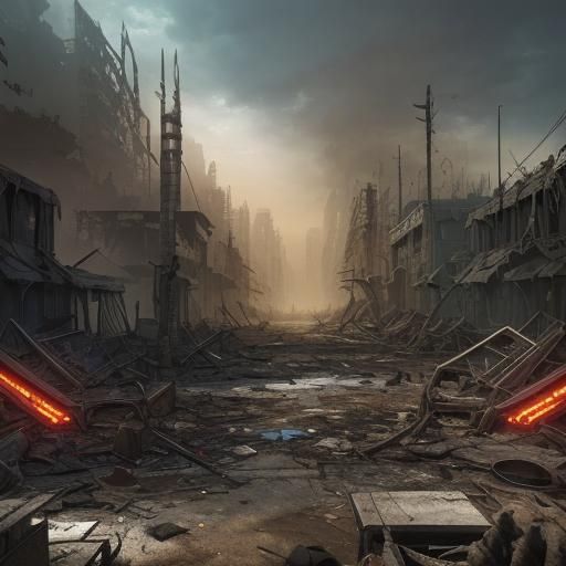 Post-Apocalyptic Warzone: Intricate Concept Art