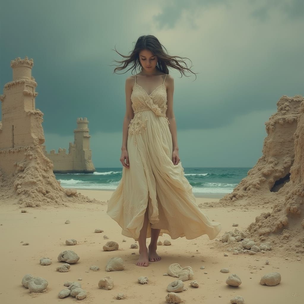 A Woman's Solace in a Deserted Castle of Sand