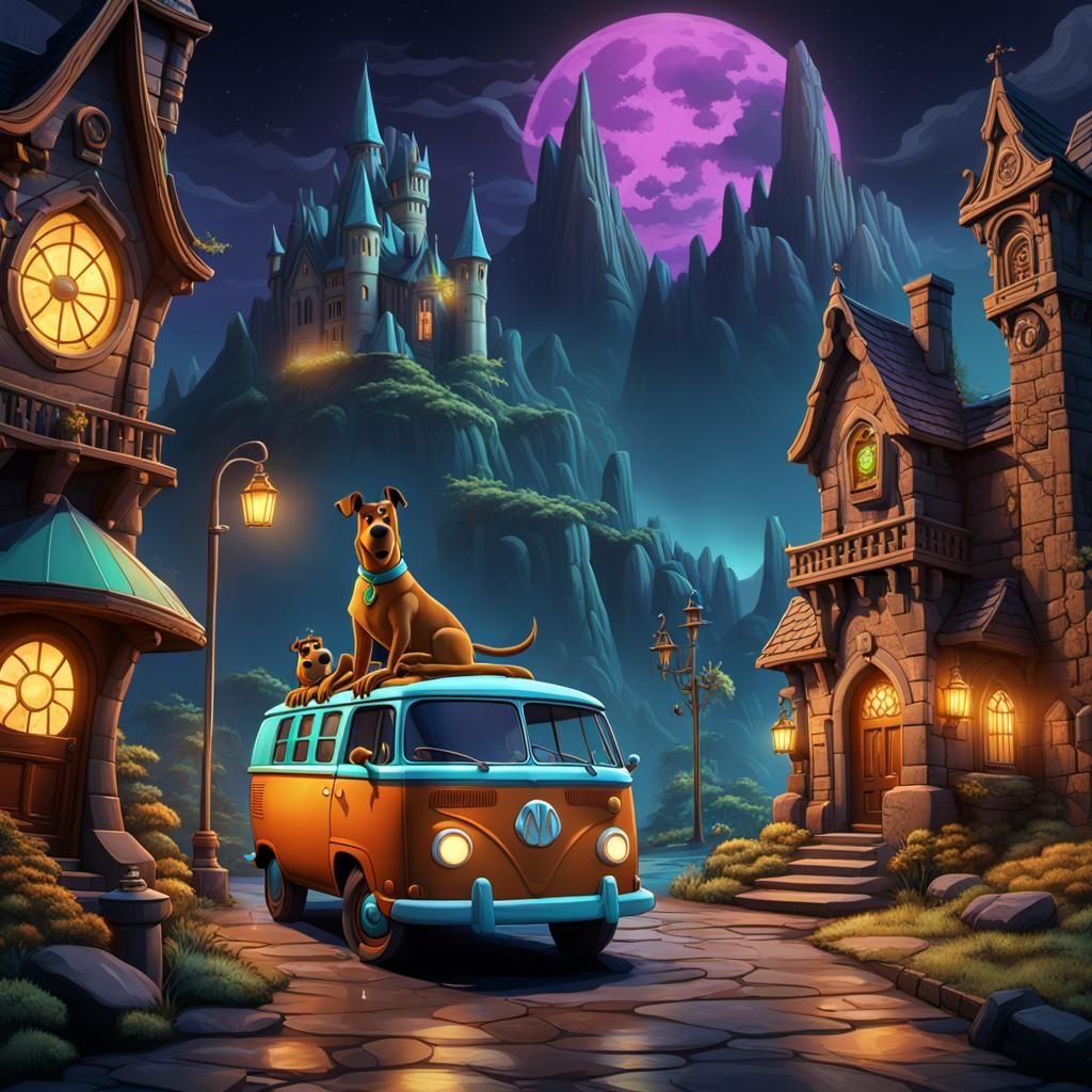 Detailed Scooby-Doo Matte Painting in 8K