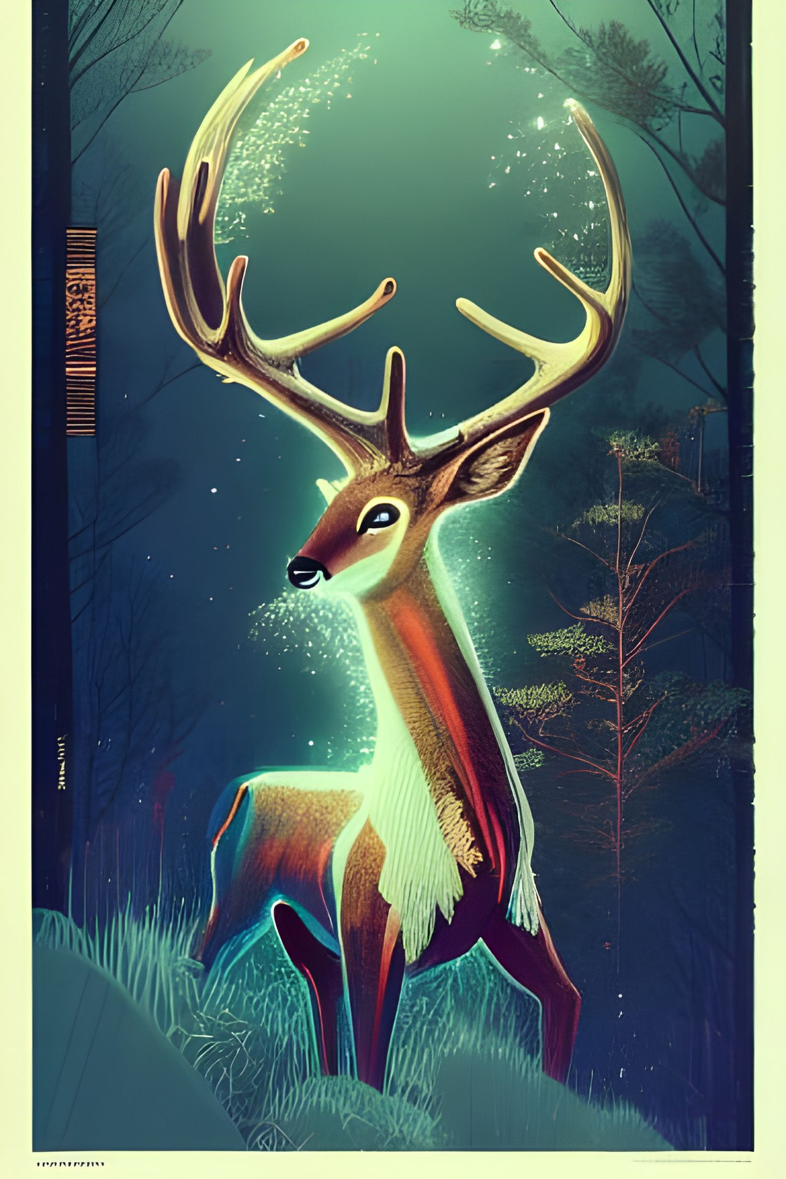 Anthropomorphic Deer God, Cel-Shaded Matte Photography