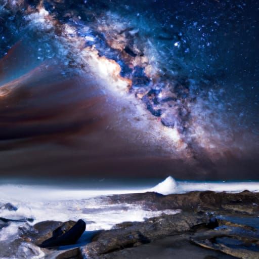 Milky Way Shines Over Rocky Beach