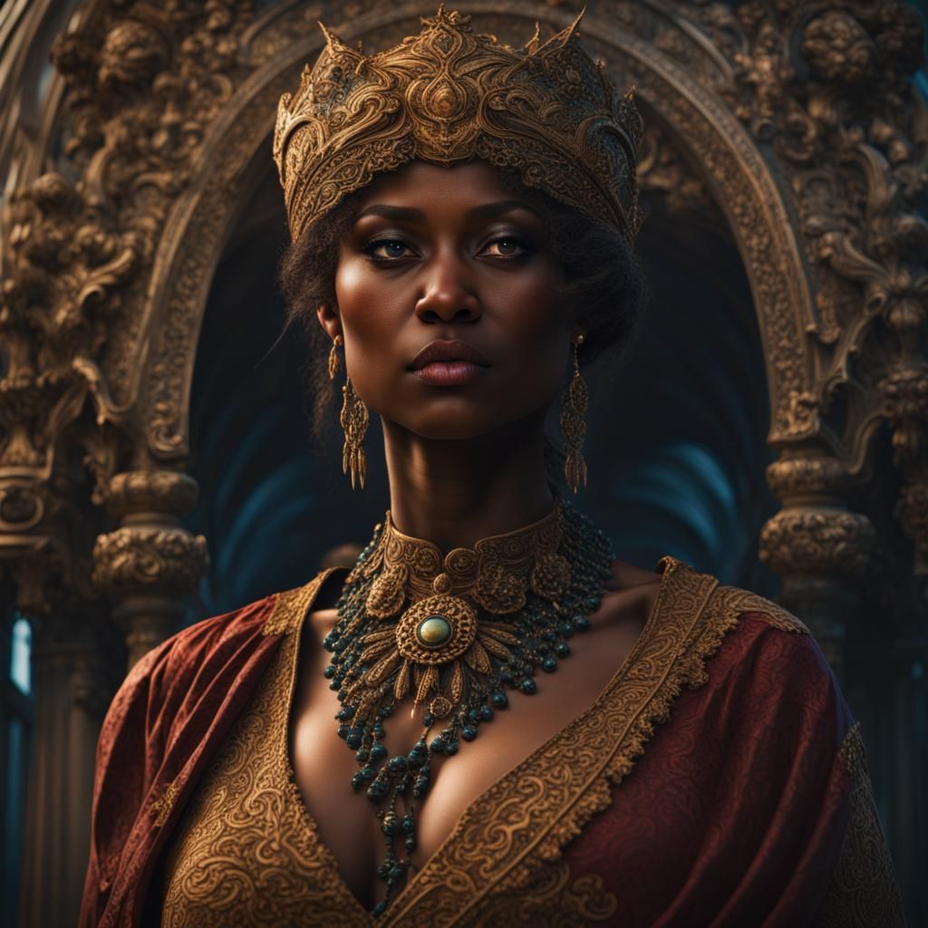 Powerful Woman in Dramatic Lighting, 8K Resolution