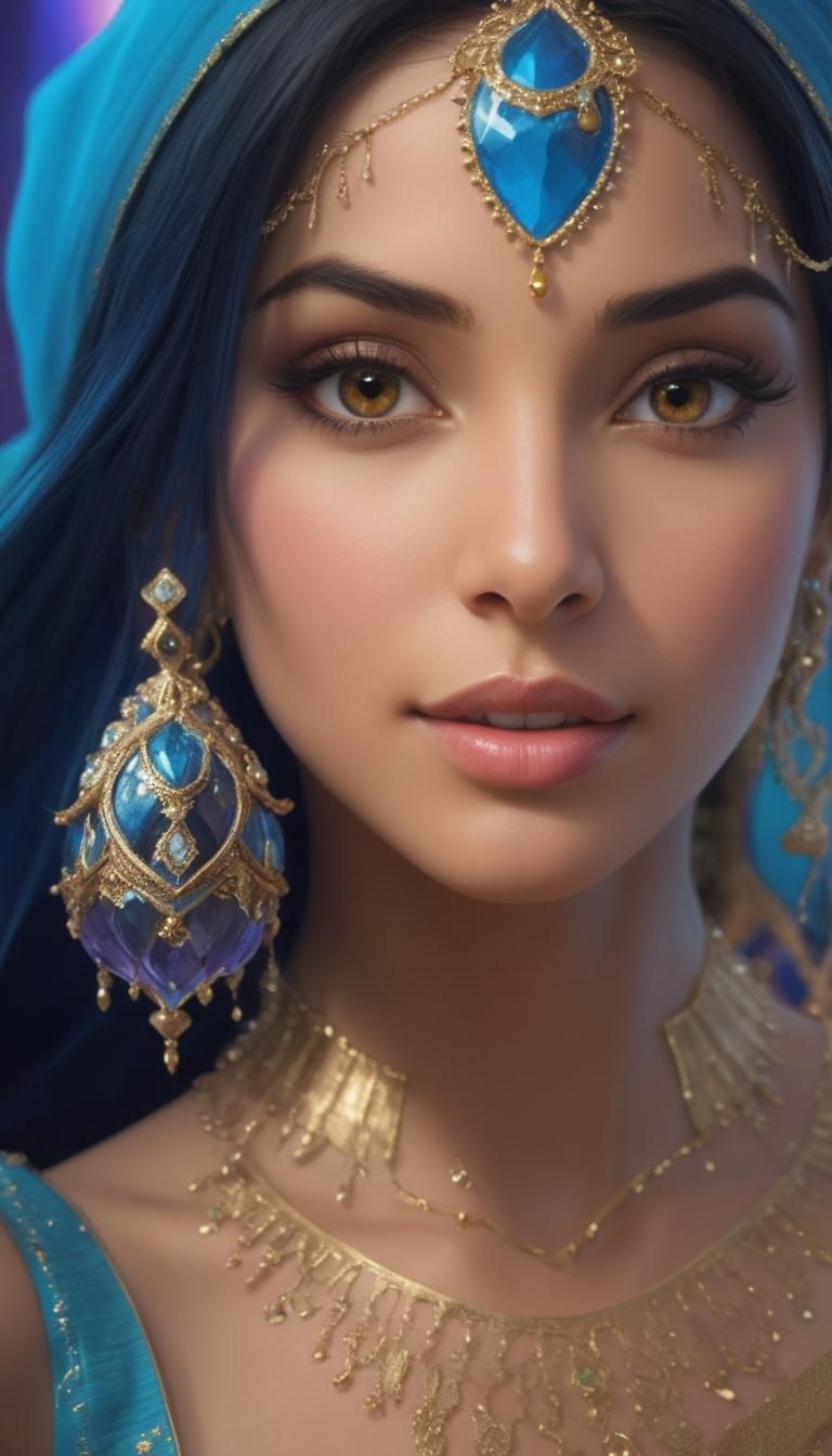 Realistic Princess Jasmine Illustration in 8K Ultra HD