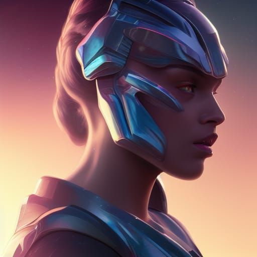 Galactica Portrait in Hyperdetailed Triadic Colors