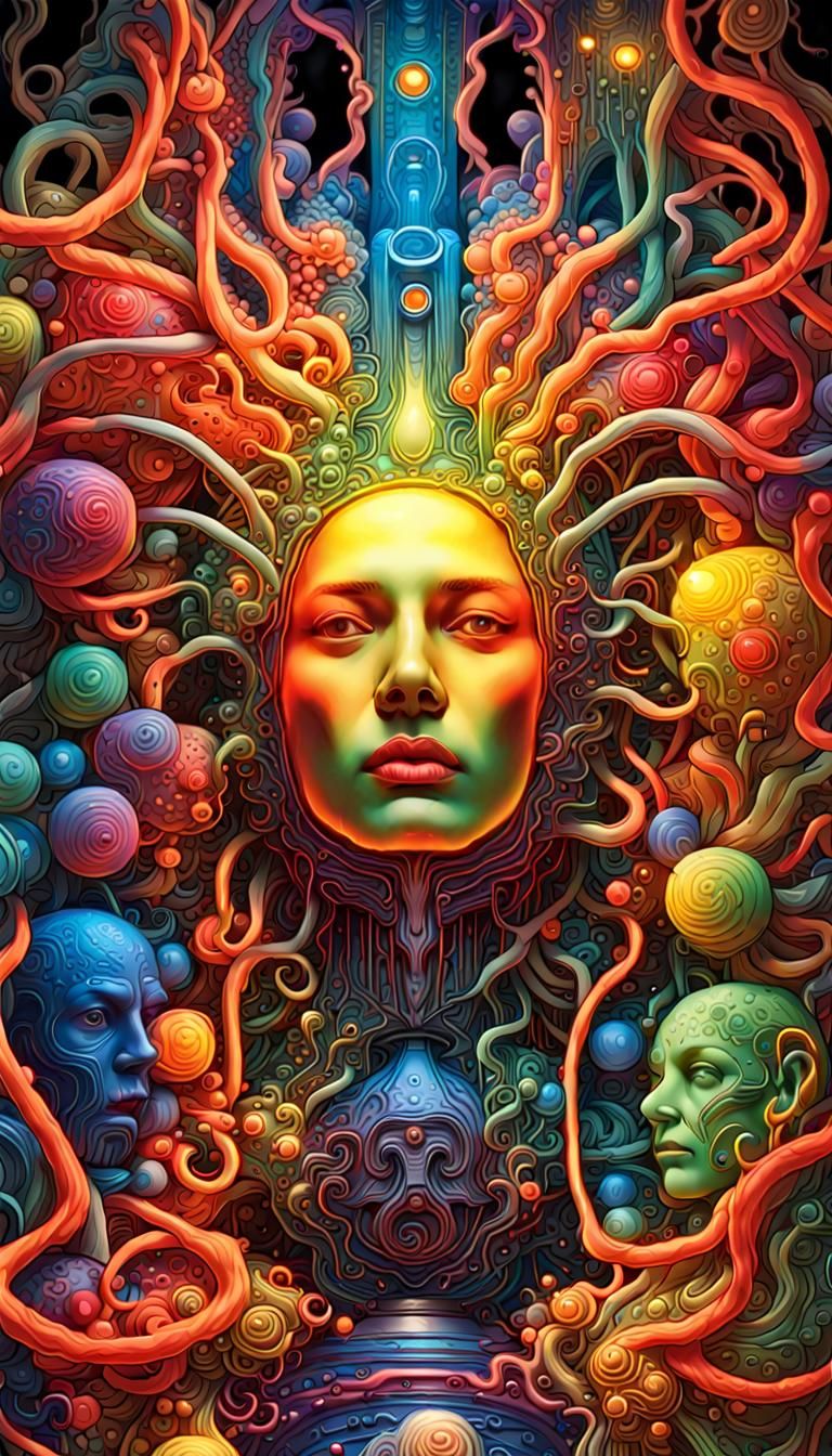 Viscous Words: Surreal Editorial Cartoon in Pop Art Style