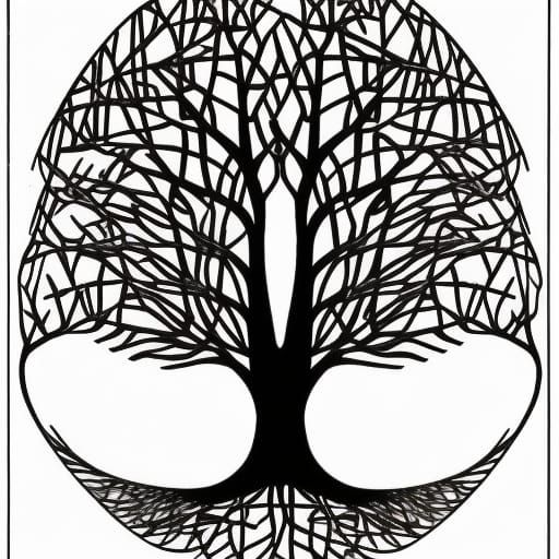 Escher-Style Maze Tree with Elaborate Branches