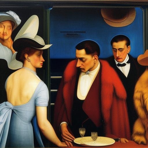 Evocative Train Scene in Mannerist Style