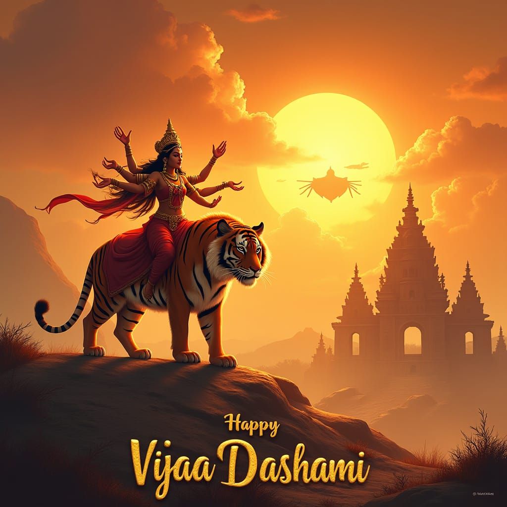 Goddess Durga's Victory in a Post-Apocalyptic World