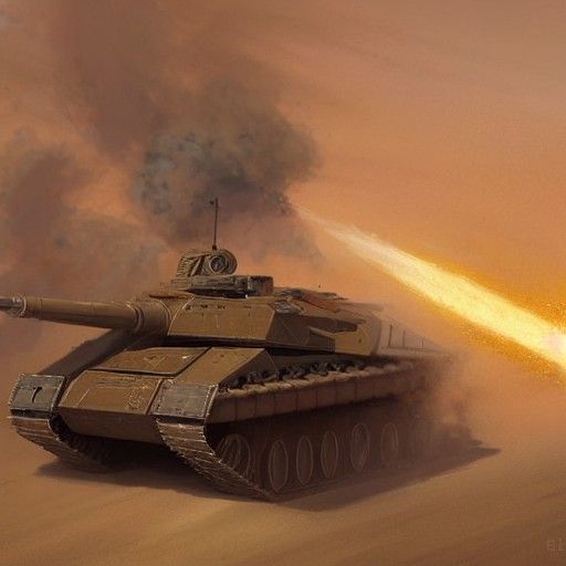 Tank Battle on Sand Dune in Grim Digital Art