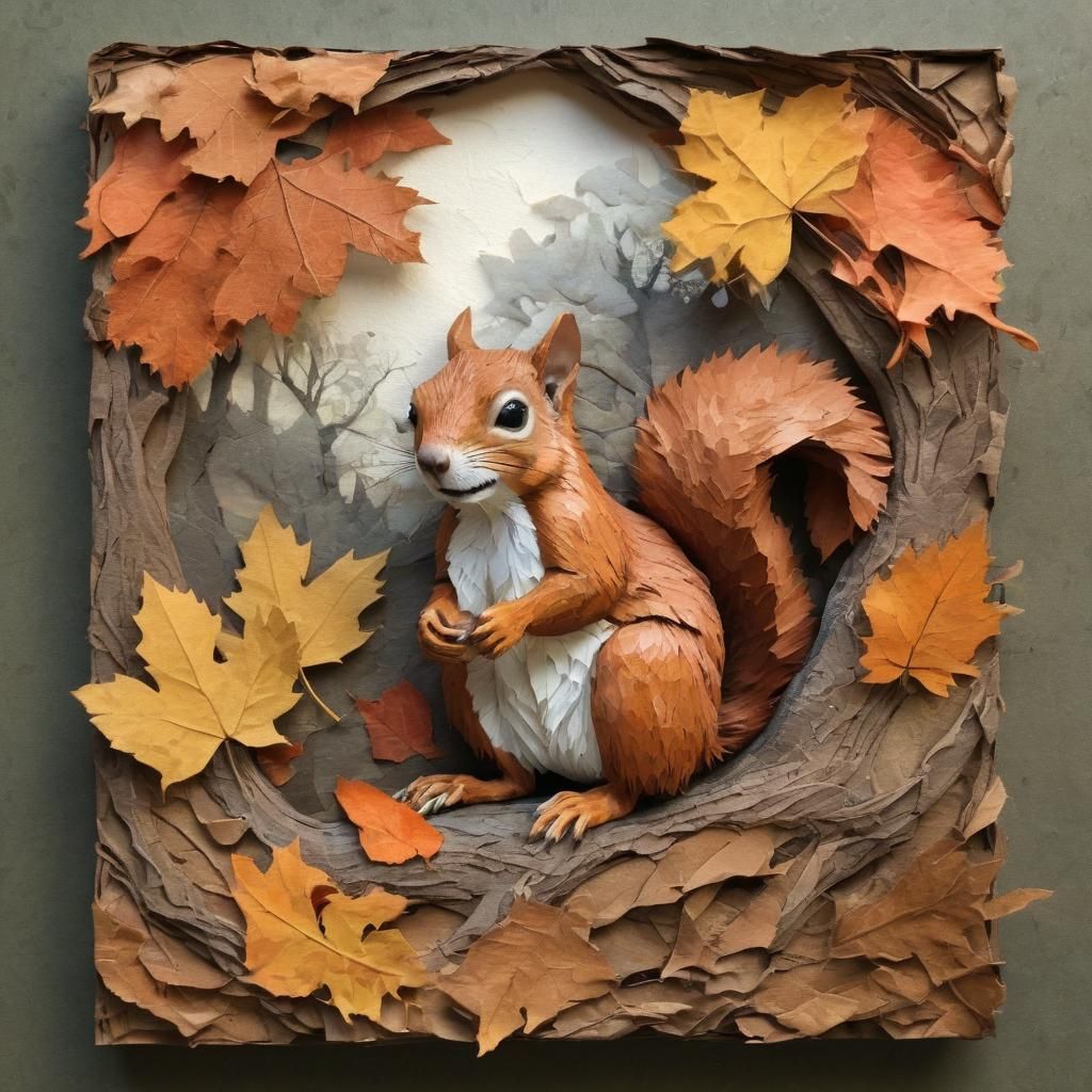 Yggdrasil 3D Torn Paper Collage